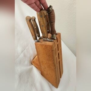 Marks Ironwood Forged Brazil High Carbon set 8 piece kitchen knives wood block